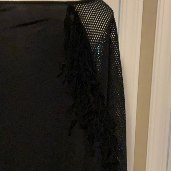 Cato Black Mesh Sleeve Blouse - Picture 7 of 11